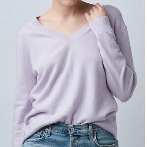 VINCE New Cashmere Weekend V-Neck Sweater French Lilac XS